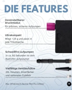 Muc-Off Airmach Electric Mini Pro Inflator | Fahrradpumpe 12 Muc-Off Airmach Electric Mini Pro Inflator | Fahrradpumpe -Sport Way Store 2 4