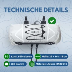 Handle Bar Roll Bag 01 | Lenkertasche 12,6L -Sport Way Store HandleBarRollBag01Cyclite 3