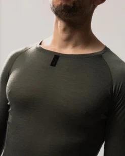 Merino Baselayer Men -Sport Way Store straede radbekleidung rennrad gravel merino baselayer deep olive men detail 2