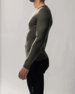 Merino Baselayer Men -Sport Way Store straede radbekleidung rennrad gravel merino baselayer deep olive men detail 4