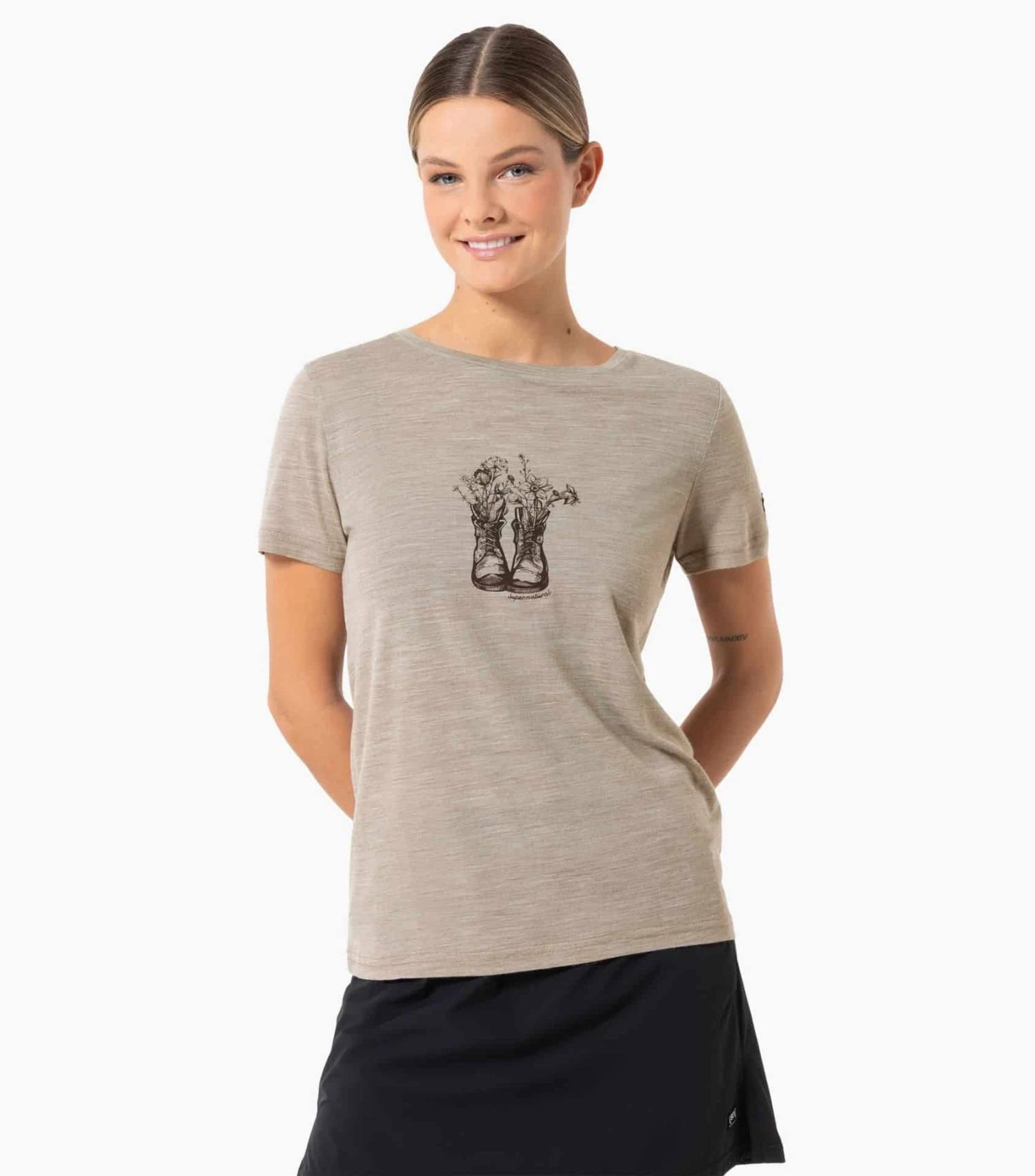 Super.natural Women's Flower Boots Tee | Merino T-Shirt – Bild 3